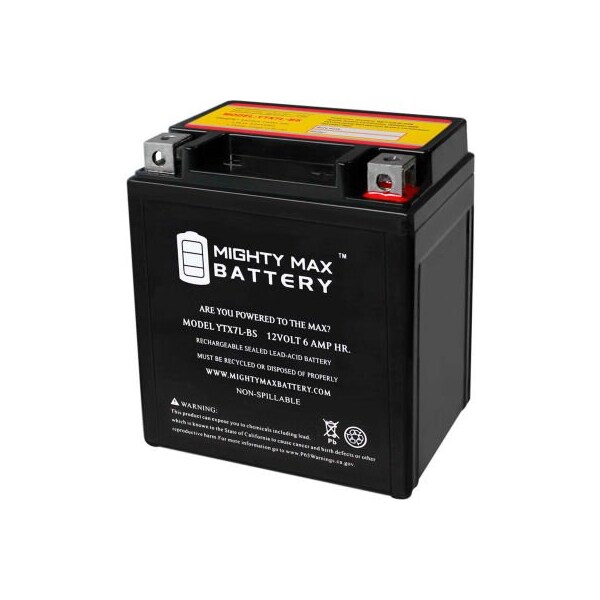 Ecom Group Inc Mighty Max Battery YTX7L 12V 6AH / 100CCA Battery YTX7L-BS - main